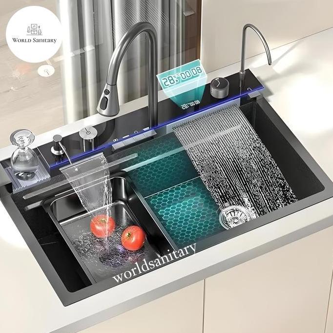 Kitchen Sink Luxury Led Josida | Bak Cuci Piring Black 7545