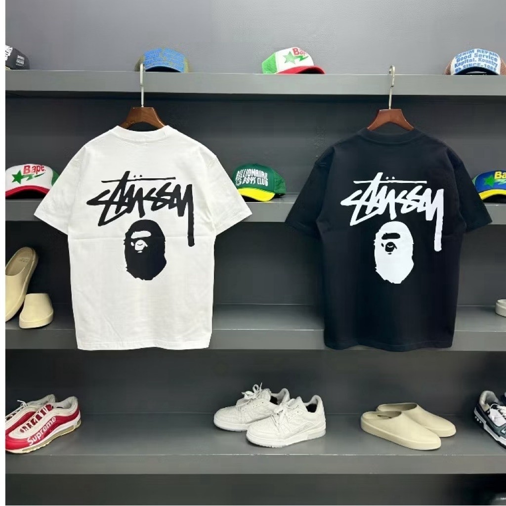 Stussy x Bape t-shirt 100% full cotton