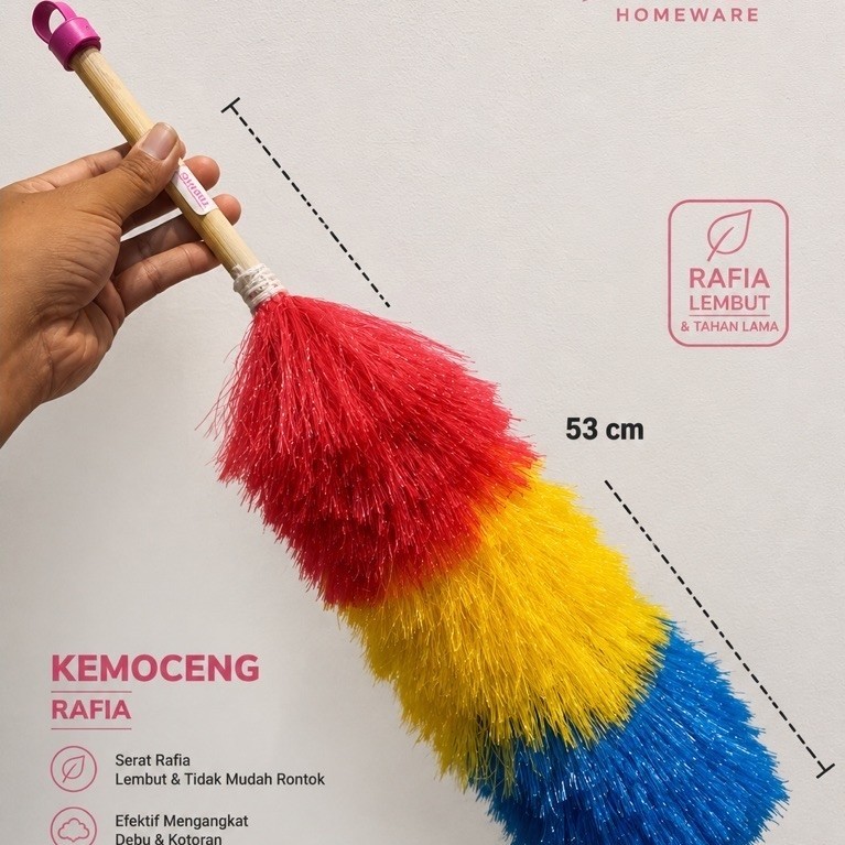 Kemoceng Rafia Jumbo 53cm Olivia Homeware Kemoceng Debu Bulu Panjang Lembut
