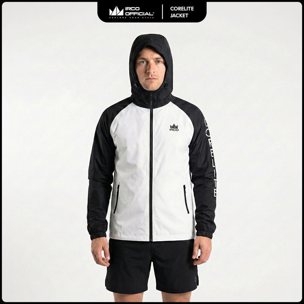 OFFICIAL IRCO Corelite Jaket Running Ringan Parasut Olahraga Pria Wanita Free Pouch Jacket Lightweig