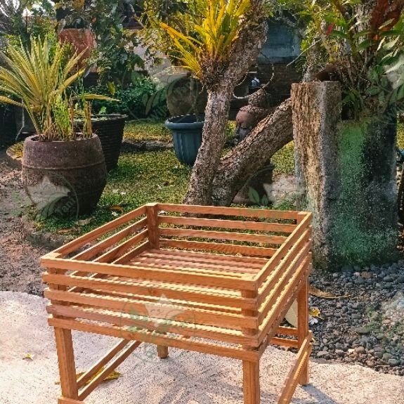 Pot Kayu Anggrek 60x60 | 60x70 | Pot Anggek Kayu Jati | Rak Anggrek Jati Oven