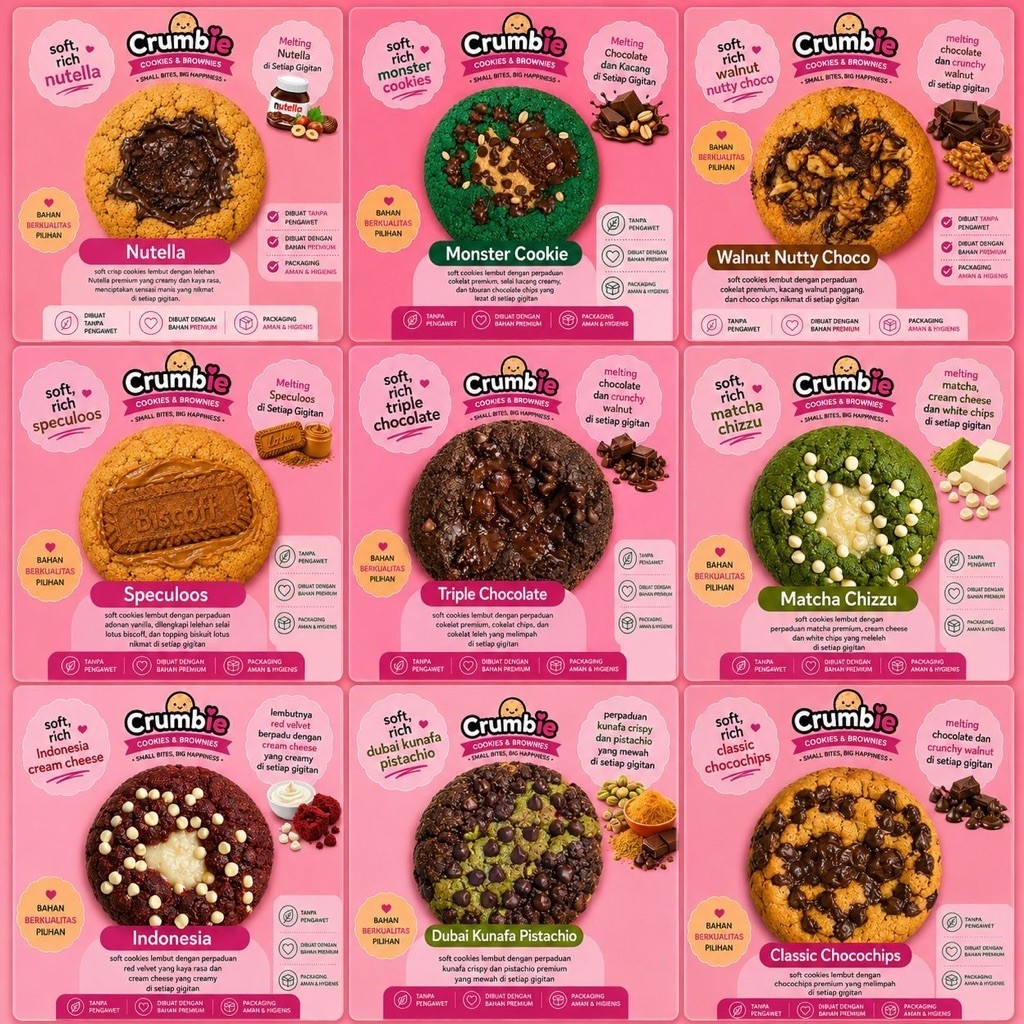 Crumbie Cookies - Soft Baked Cookies Tebal Lumer Coklat Premium