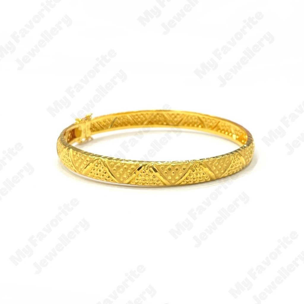 Gelang Model Bangkok Bambu Segitiga (Emas Asli Kadar 700)