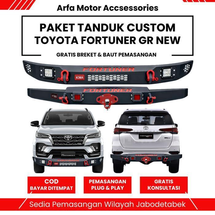 PAKET TANDUK TOWING BAR DEPAN BELAKANG FORTUNER GR SPORT LEGENDER CUSTOM PENGAMAN PELINDUNG BUMPER G
