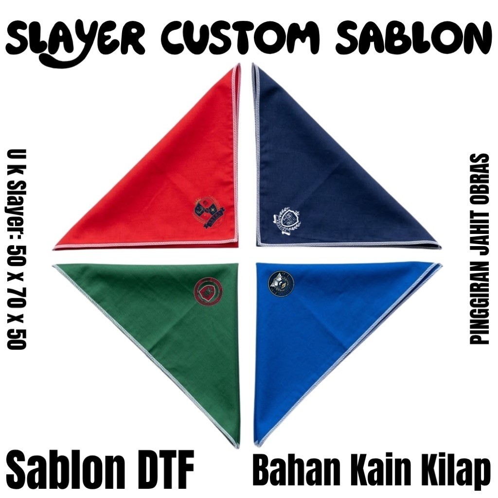 SLAYER SABLON CUSTOM KAIN KILAP-SLAYER SEGITIGA-SLAYER CUSTOM