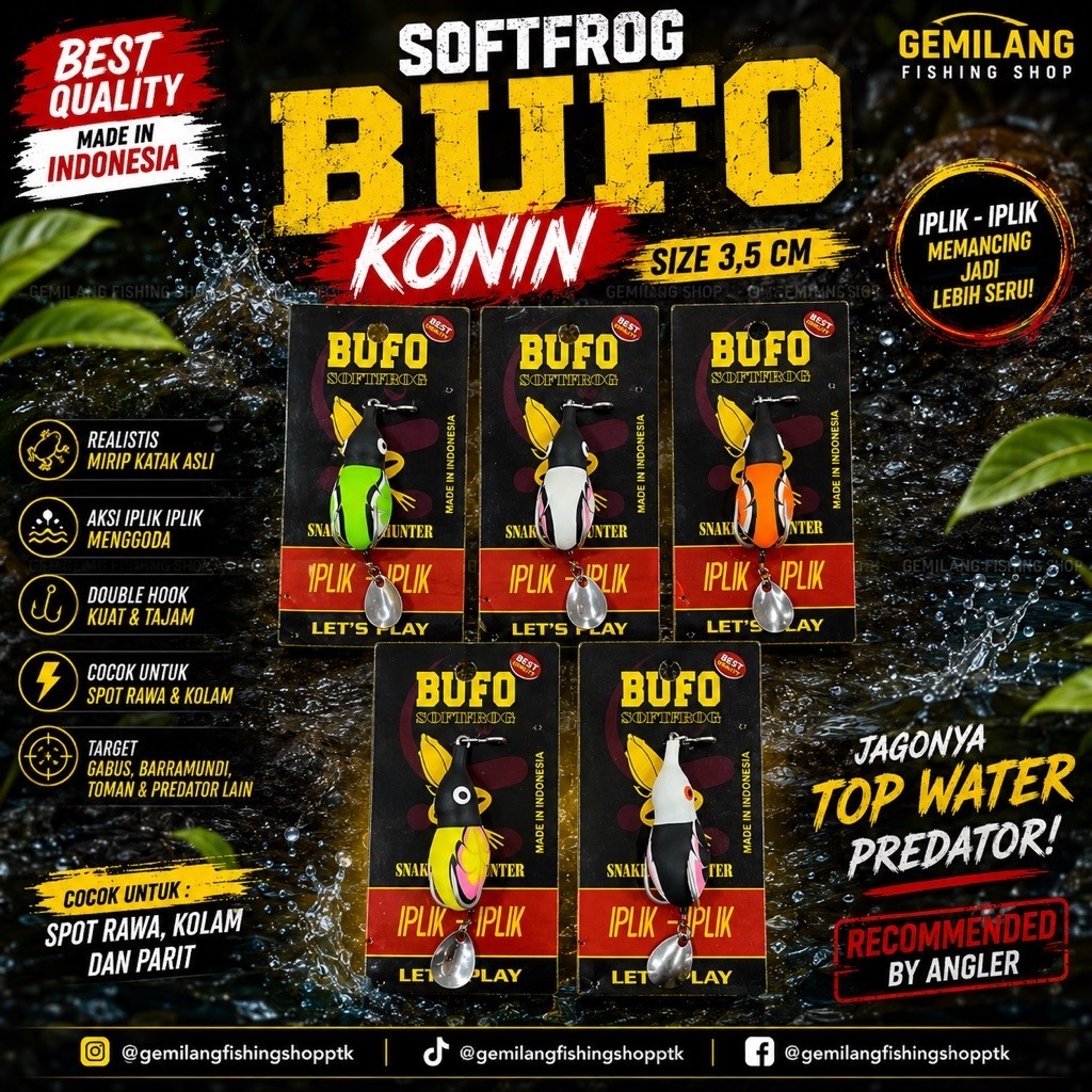 Soft frog bufo konin 3.5cm