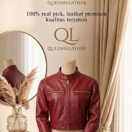 noora leather jaket crop by Queen's leather