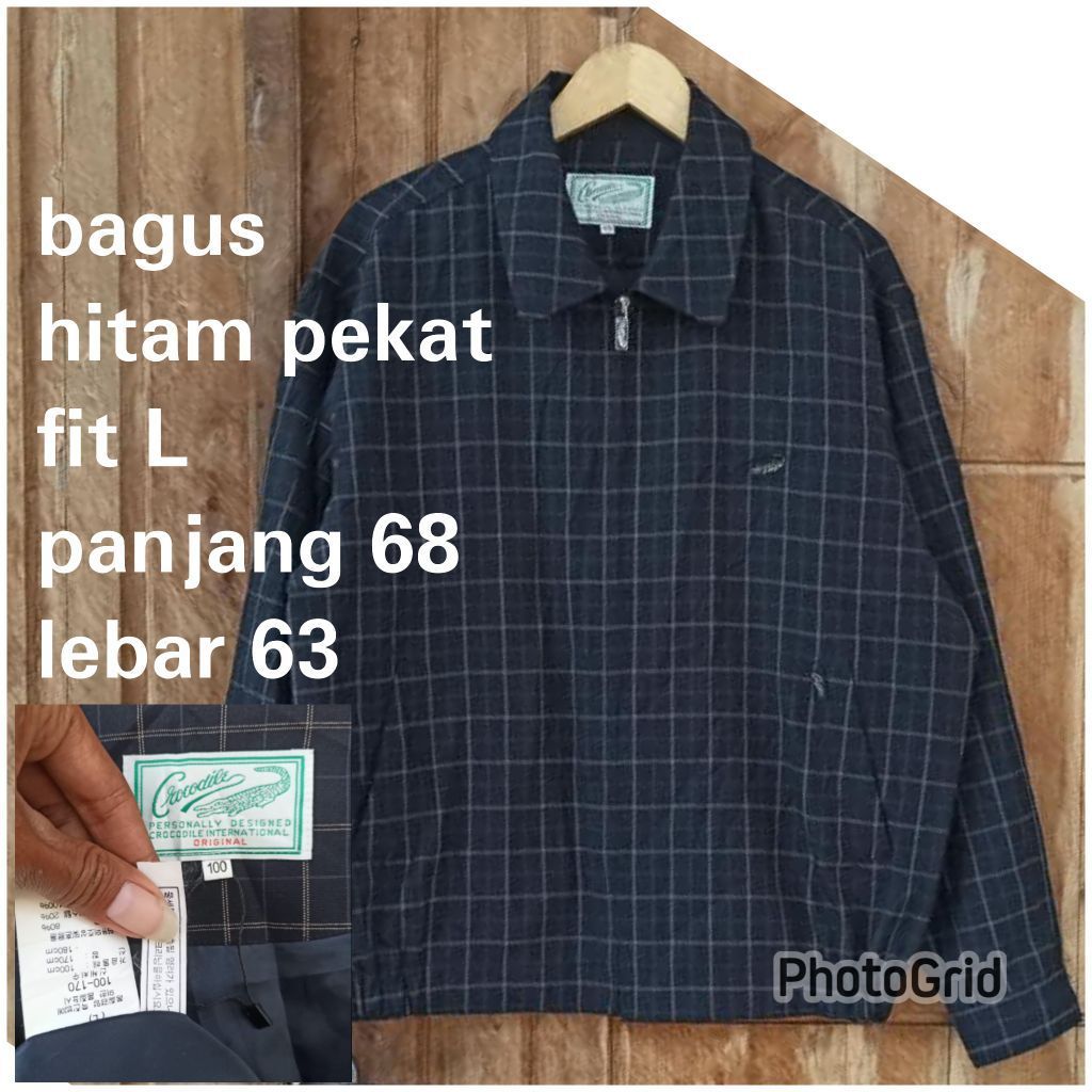 jaket work kerja casual Harrington vintage crocodile tartan