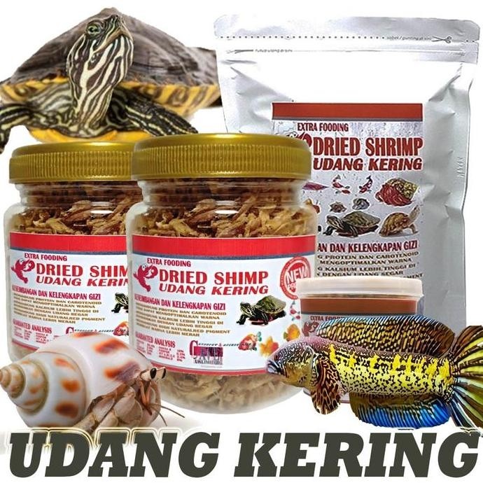 UDANG KERING DRIED SHRIMP MAKANAN KELOMANG IKAN PREDATOR CHANA KURA-KURA TURTLE RES BRAZIL AMBOINENS