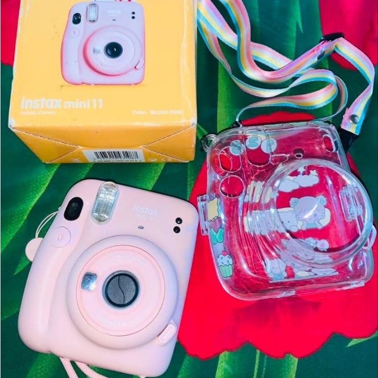 instax mini 11 pink second - Bundle lengkap case & box original