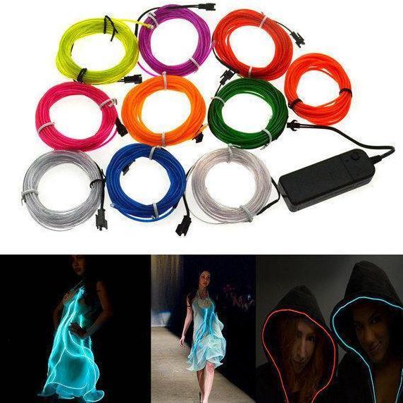 AL_KOBAFI - BATERAI AA INVERTER EL WIRE FLEXIBLE NEON LIGHT LED STRIP TUMBLR LAMP