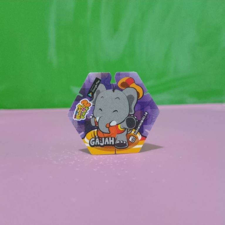Tazos / Tajos TINI WINI BITI MAGIC FACE DUO - GAJAH -  Murah Retro Vintage Rare Koleksi Mainan Anak 