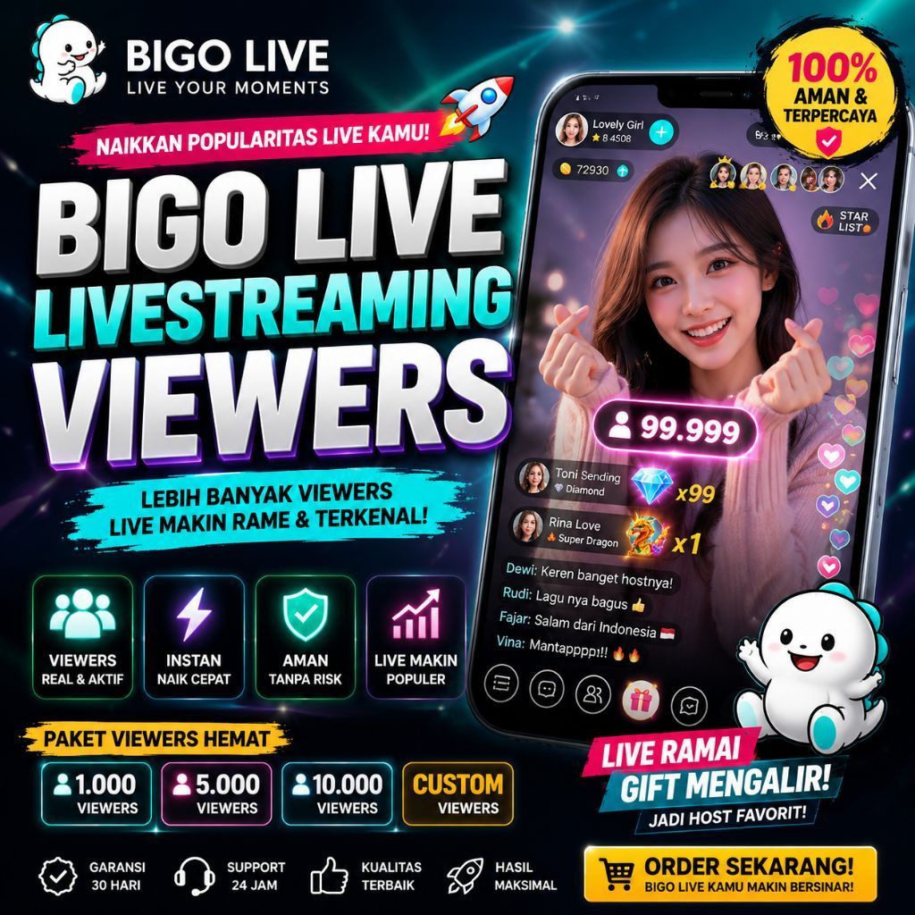 bigo live viewers, viewers bigo live, tambah viewers bigo, live streaming bigo, jasa viewers bigo, v