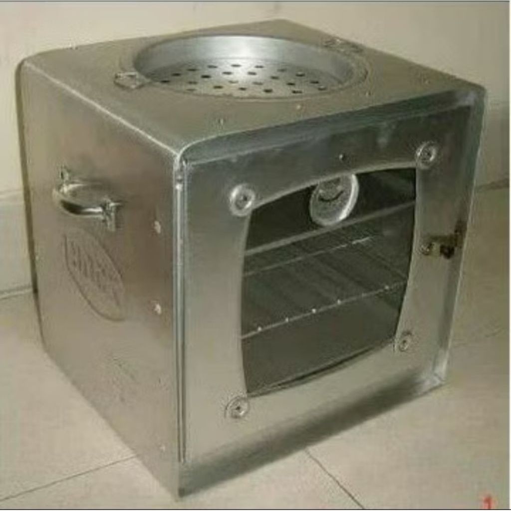 Oven Hock No.3 Aluminium 3 Rak Bonus 2 Loyang Thermometer 45x35x39cm