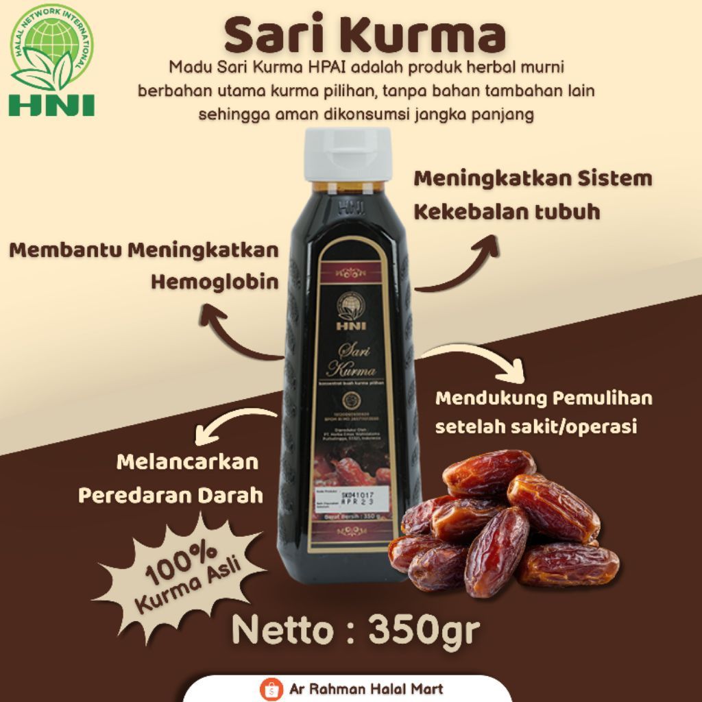 Sari Kurma HNI HPAI 100% Kurma asli
