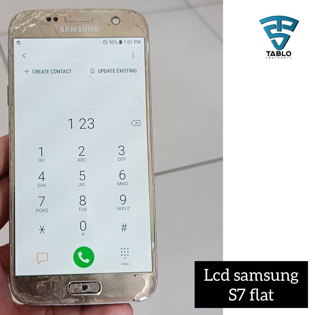Lcd plus Frame Samsung S7 flat sentuh eror