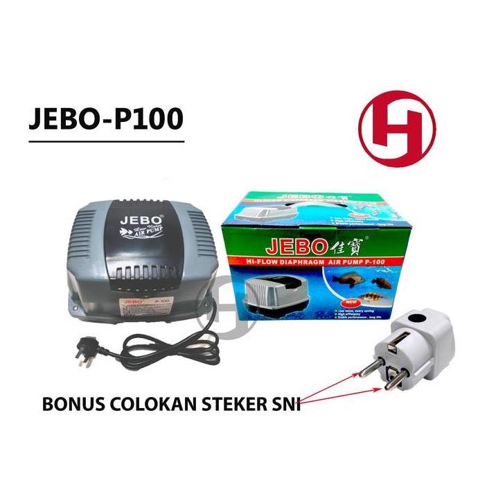 Original Aerator Jebo P100 Pompa Udara Kolam Aquarium Air Pump Blower