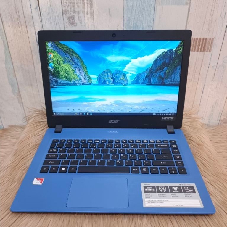 Laptop Slim Acer Aspire A314-21 AMD A4-9120e Ram 4 SSD 128