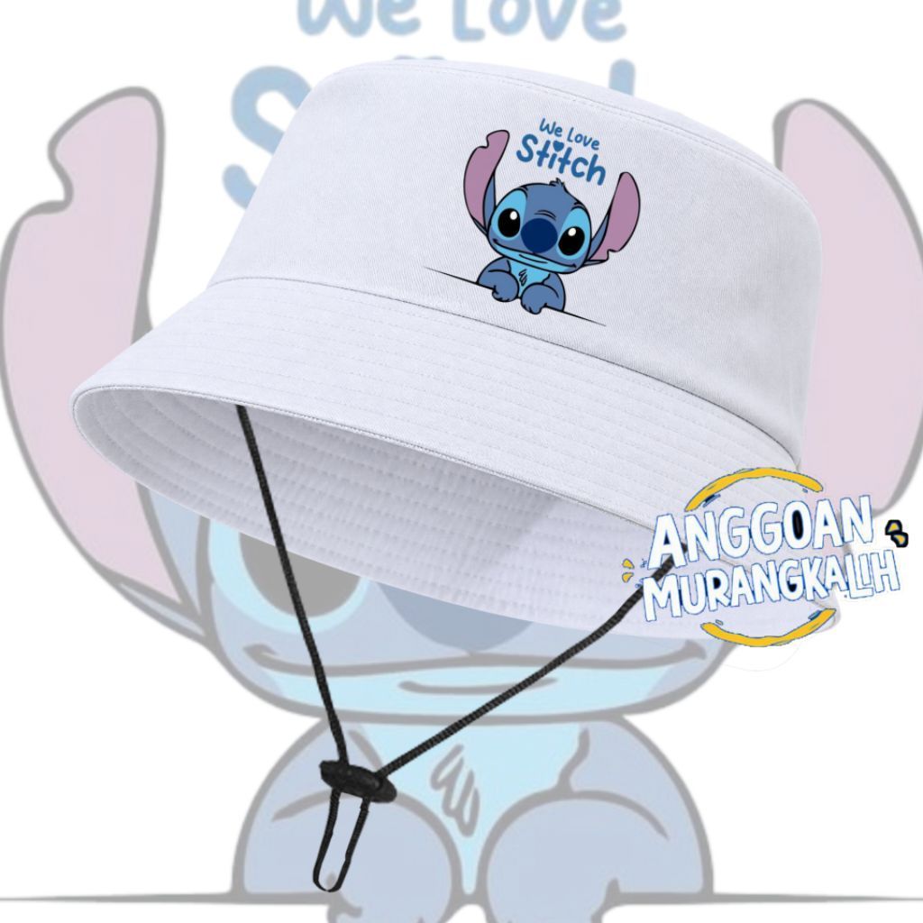 Topi Bucket we love Stitch / Topi Bucket Anak Stitch