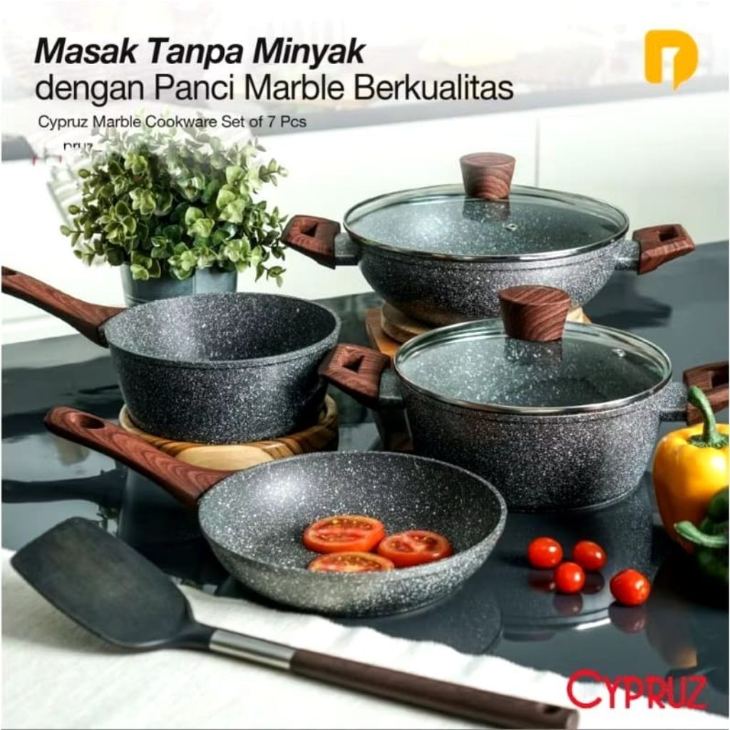 Cyprus marble cookware set of 7 PCS
