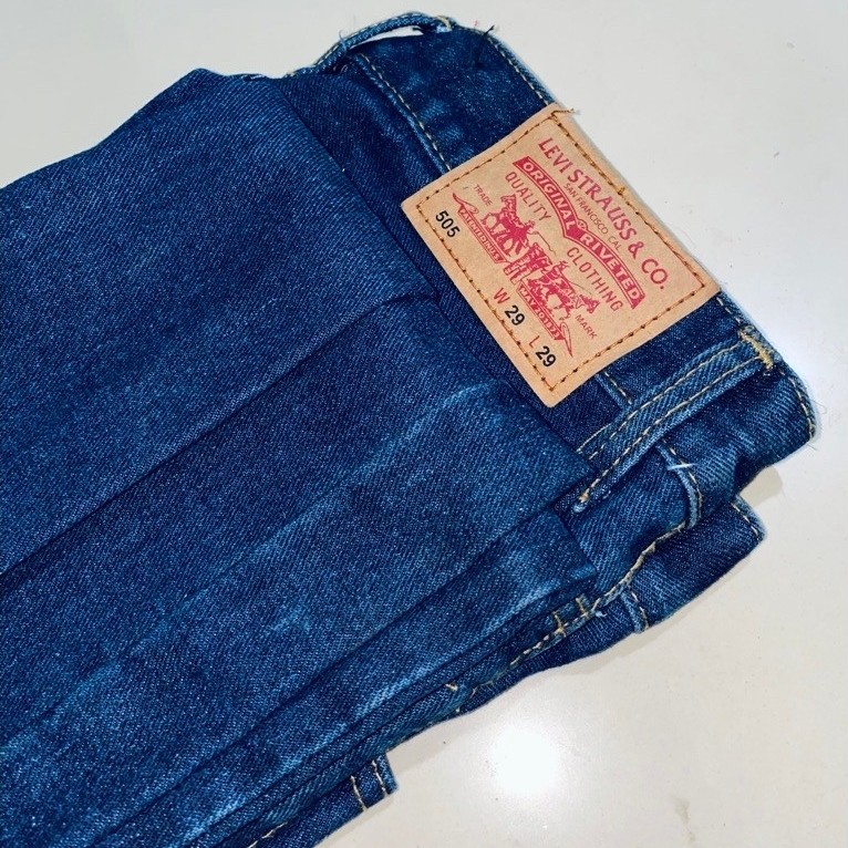 jeans levis 505 regular straight fit blue denim prelove