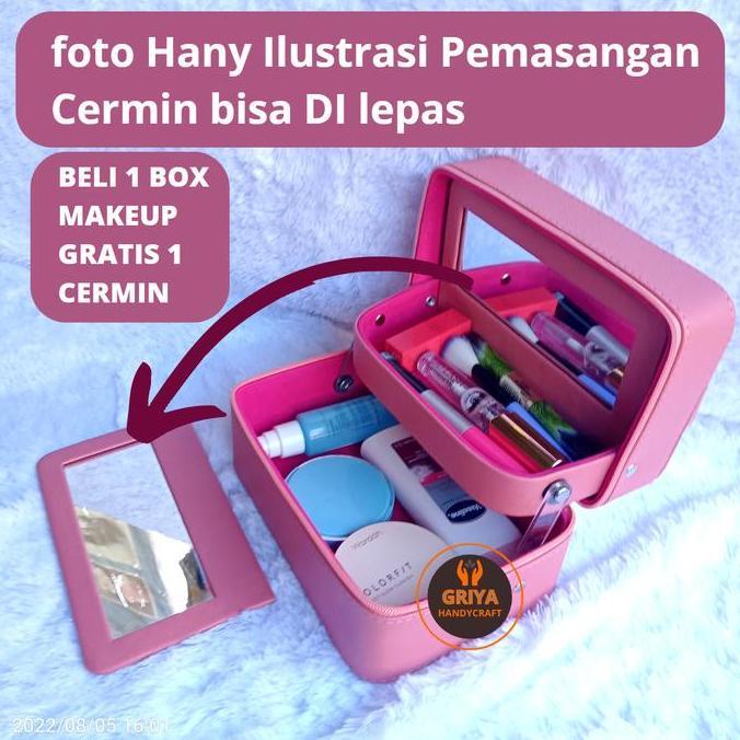 Tas Make Up Travel Box Kosmetik Bahan Kulit Sintetis Premium koper makeup kecil