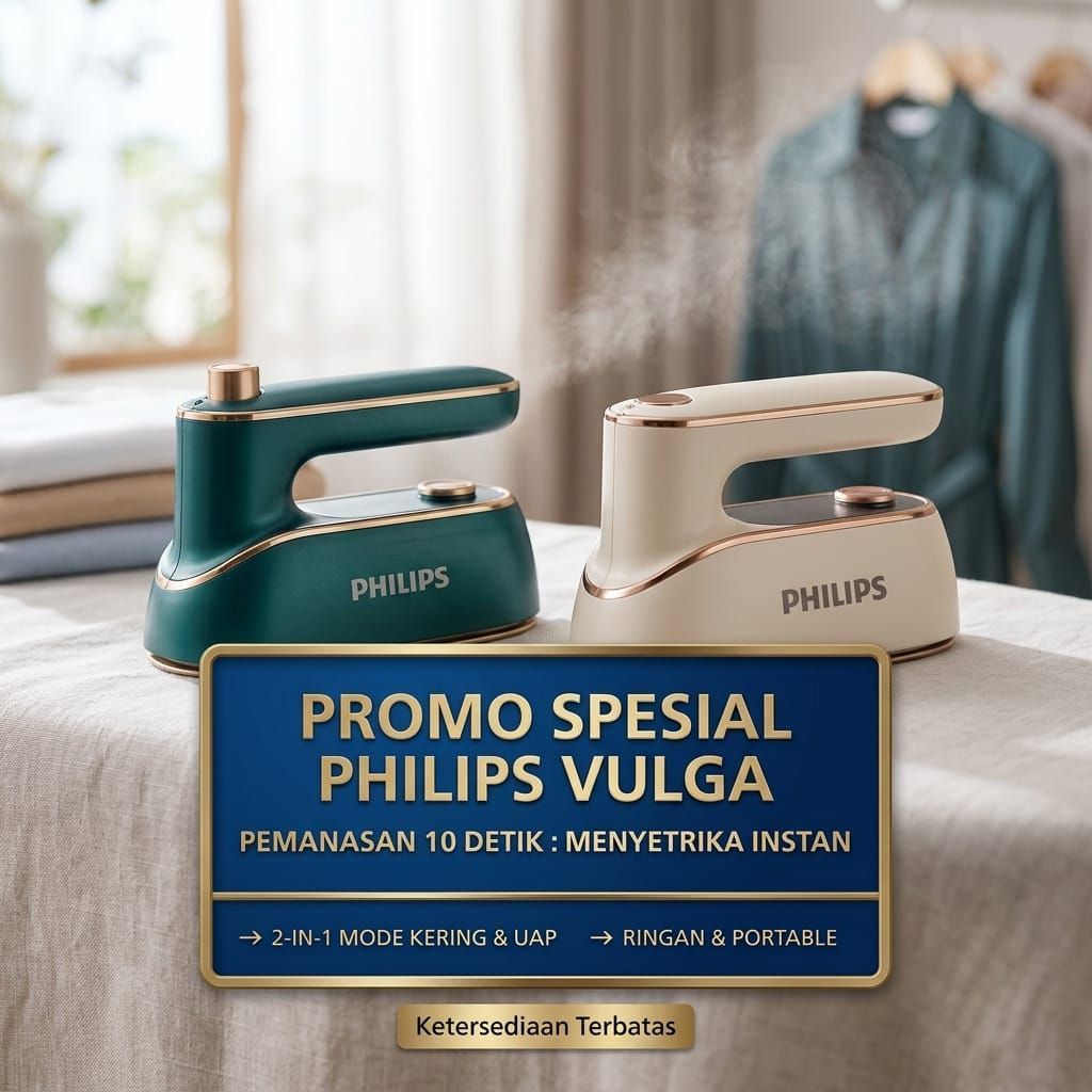 TERBARU Setrika Philips Uap Mini Porttable HX-6168 Setrika Uap