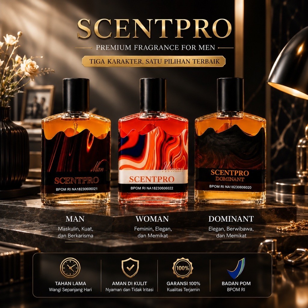 [PROMO] BELI 1 DAPAT 3 - Parfum Dominant Scentpro 30ml Premium Parfum Tahan Lama BPOM - Paket Bundel