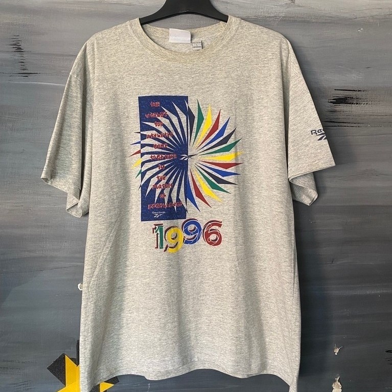 Kaos Olympiade Atalanta 1996 Reebok vintage Vtg 90s big logo second bekas