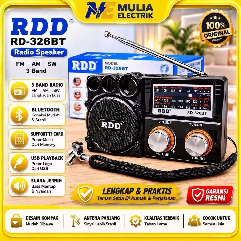 Radio Speaker FLECO F-327B / RD-326BT FM/AM/SW 3 Band Speaker Radio bluetooth