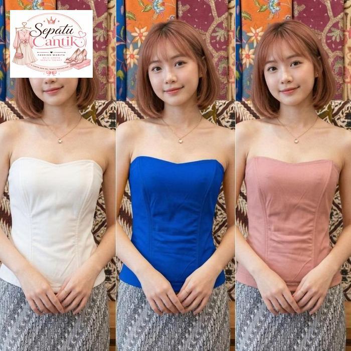 Longtorso Kaos Kamisol Kebaya Premium/Dalaman Kebaya/Korset Resleting Samping