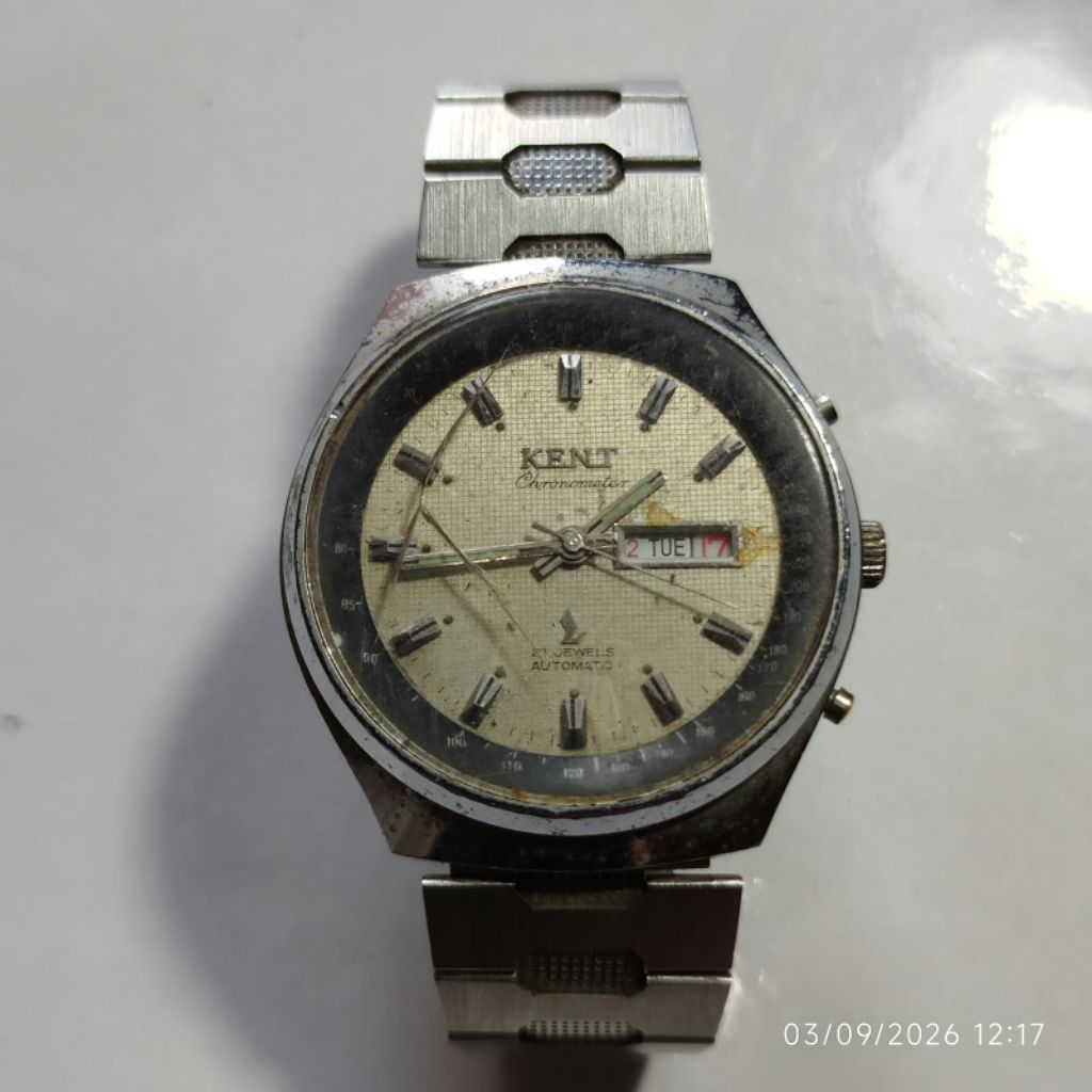 jam tangan vintage KENT AUTOMATIC (BAHAN)