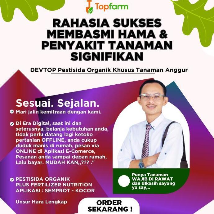 Obat Semprot Hama Tanaman Anggur / Pestisida Organik Devtop / Obat Hama Bercak Daun Anggur / Insekti