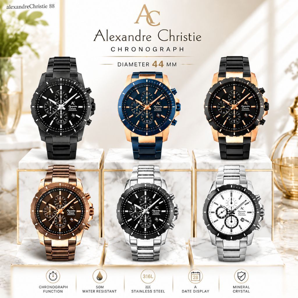 Jam Tangan Pria Alexandre Christie 6141 AC6141 AC 6141 MD | Original