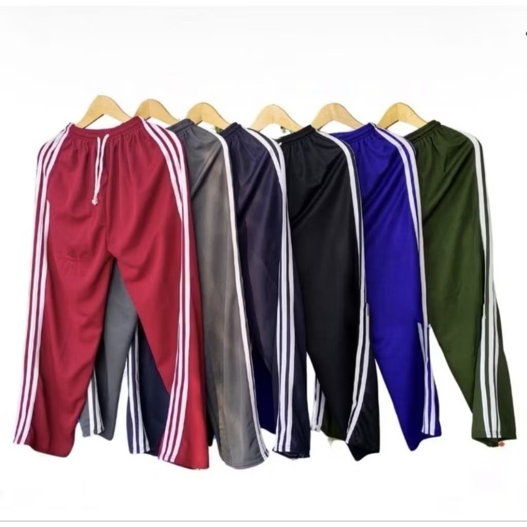 Paket 5 Pcs Celana trening panjang pria wanita dewasa unisex olahraga celana Lari training lis 3