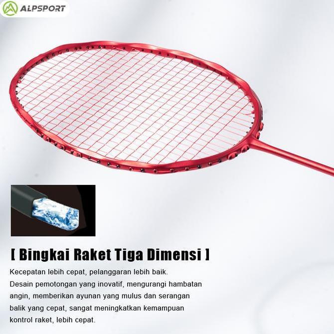 ALP-SPORTS ALP V5 PRO Raket Bulutangkis Serat Karbon T800 50T Berat 5U Teknologi MXH Stabilitas Akur