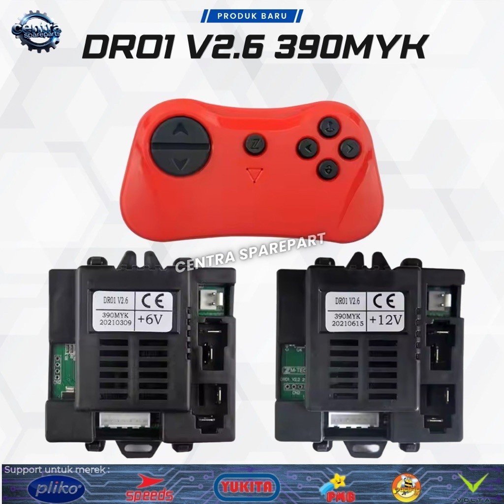 Receiver DR01 390MYK V2.6 7 Pin 6V 12V Mobil Mainan Aki Anak Modul Kontrol Receiver Remote Remot Mob
