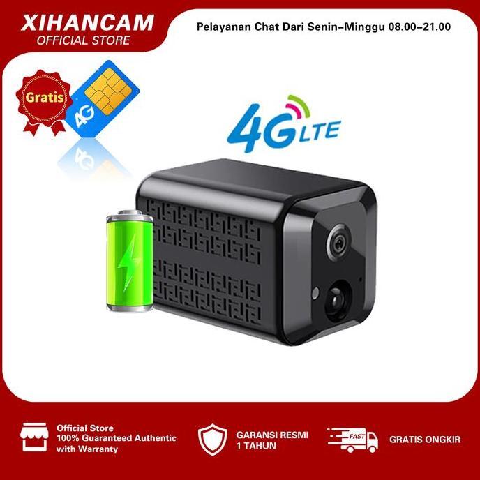 XIHANCAM 5MP CCTV Mini Sim Card 4G Kamera Kecil Baterai CCTV Mini Tersembunyi Tanpa Kabel Konek HP