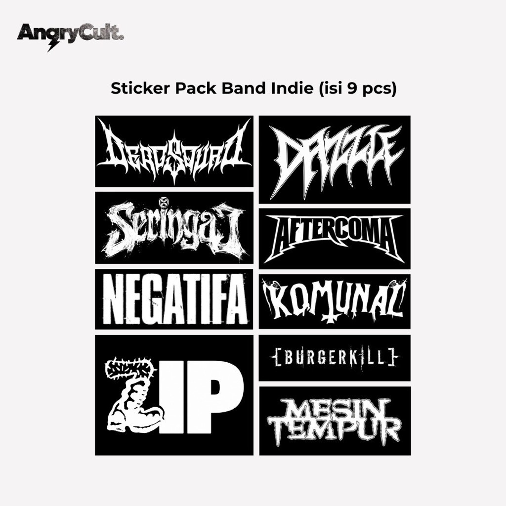 Sticker Pack Band Punk Rock 8 pcs Vinyl Waterproof - Sticker Laptop Helm Motor Tahan Air - Negatifa,