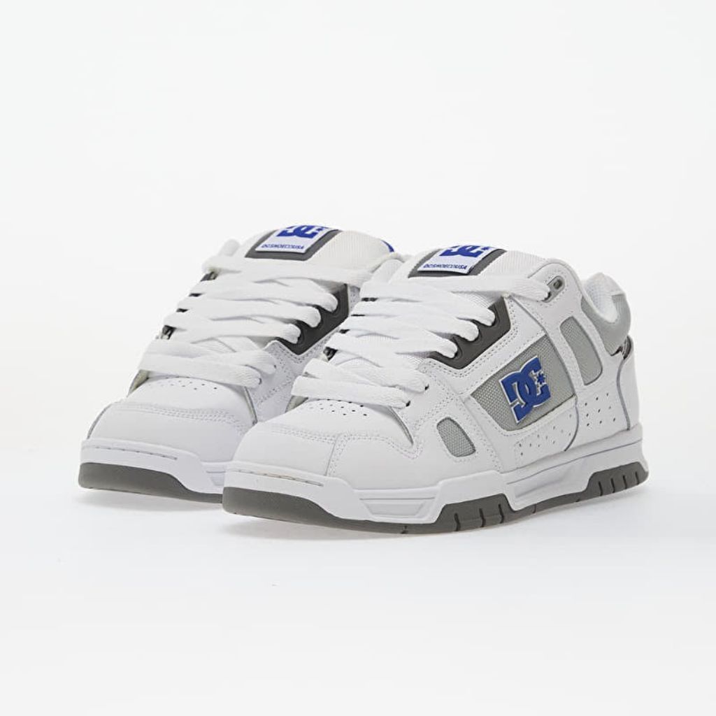 Sepatu DC Stag White Blue Grey Original