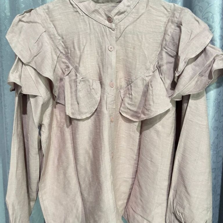 PRELOVE atasan ruffle polo linen