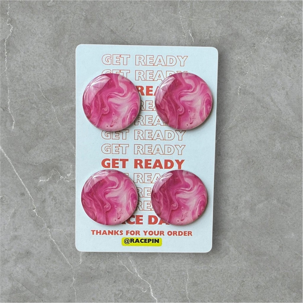 RacePin Magnet BIB Brave Pink Marble