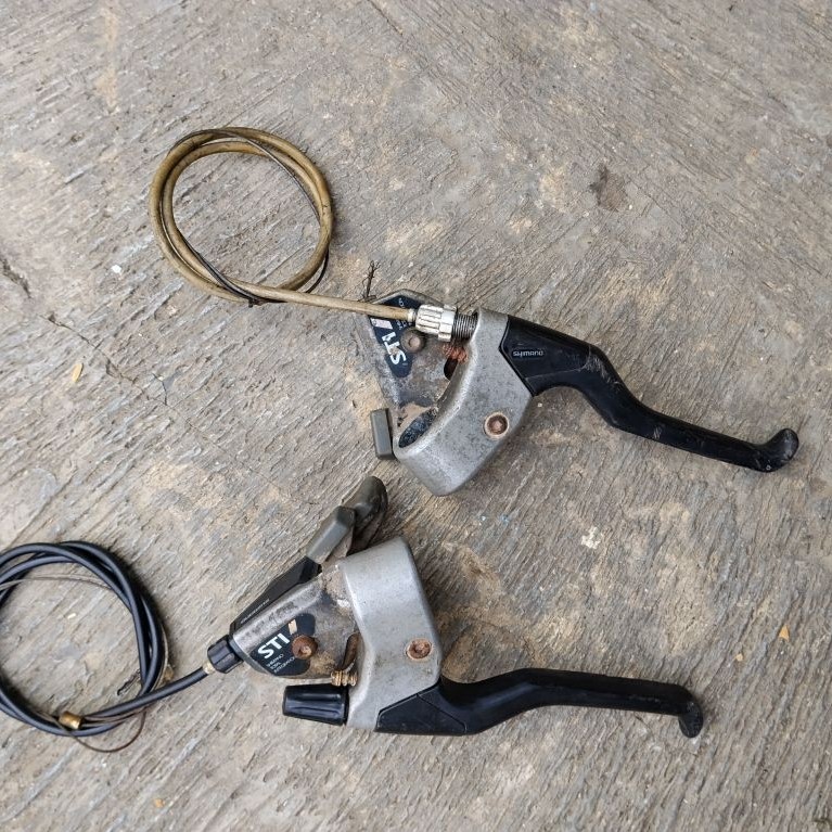 Sepasang Brifter Rem SHIFTER Shimano Total Integration STI M050 JAPAN VIA