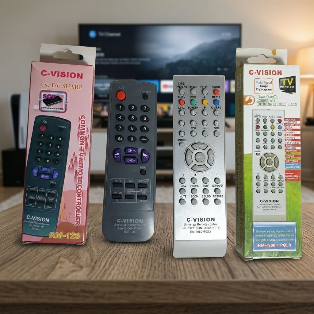 Remote TV C-VISION RM-126 untuk Sharp dan RM-7860 untuk Polytron Digitec TV