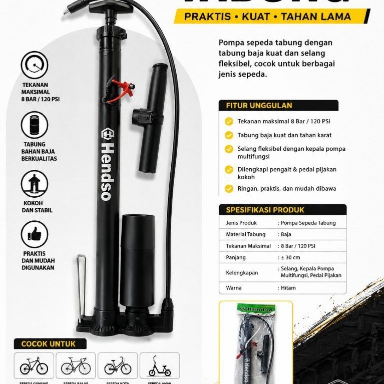 pompa sepeda/pompa angin ban motor dan sepeda