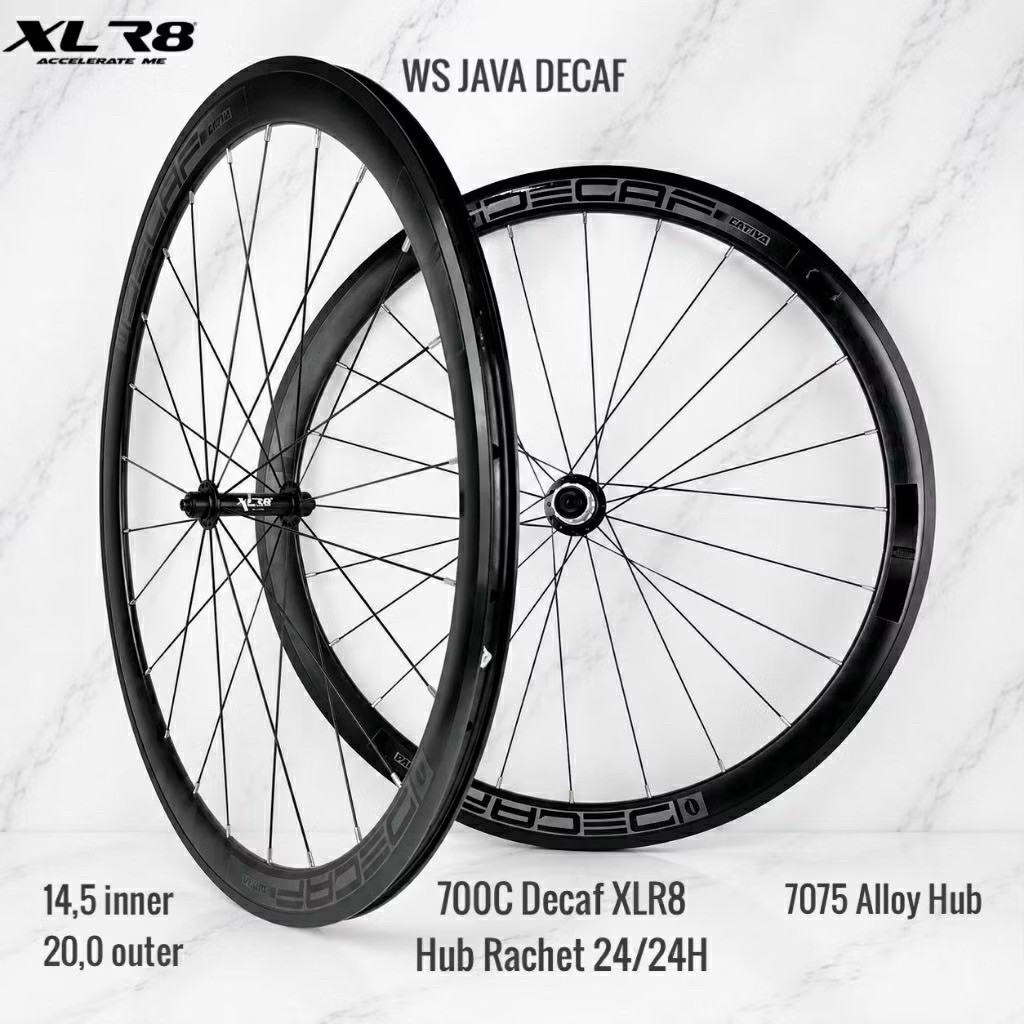 Wheelset Decaf XLR8 Ratchet 700c 24h Balap