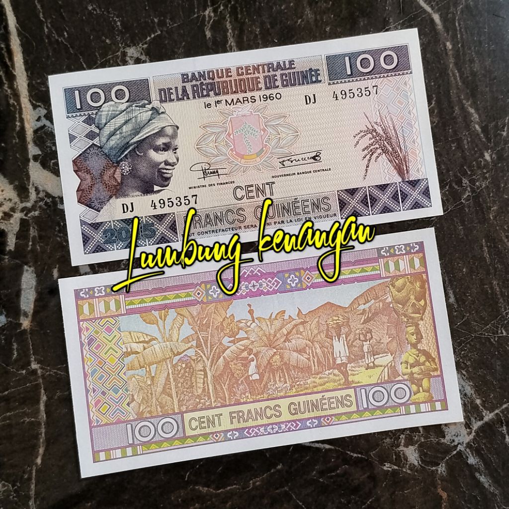 uang asing Guinea 100 Cent Francs