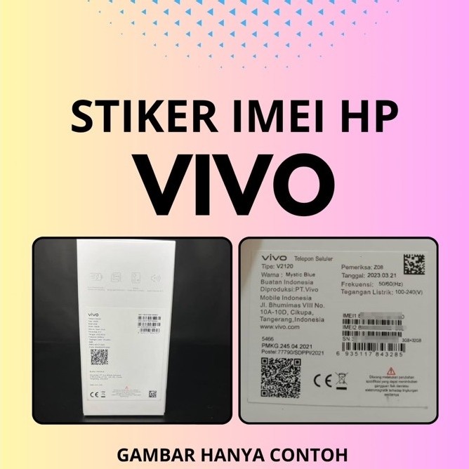 STIKER IMEI KOTAK HP VIVO