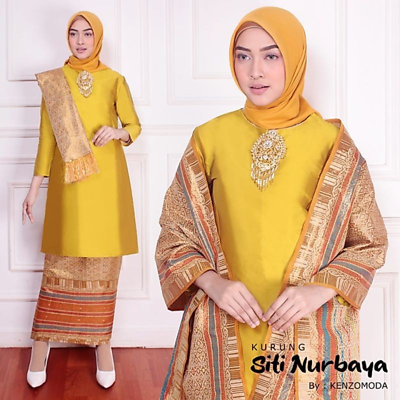 SET BAJU KURUNG ROK SONGKET DAN SELENDANG / BAJU KURUNG MELAYU KAIN SONGKET