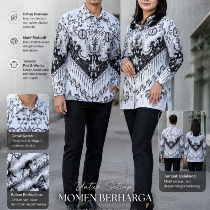 Batik PGRI pria wanita terbaru 2022 lapisan furing bahan bsw  atasan PGRI terbaru  baju PGRI terbaru